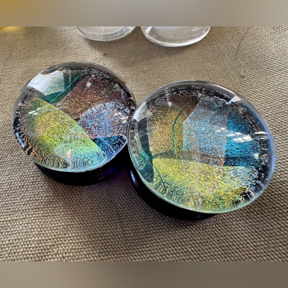 25mm (1”) Gorilla Glass Hagakure Forest double flared plugs